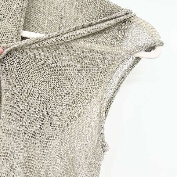 Sen Womens Sheer Open Knit Hooded Lagenlook Open Front Anjelica Cardigan M/L - Picture 2 of 7